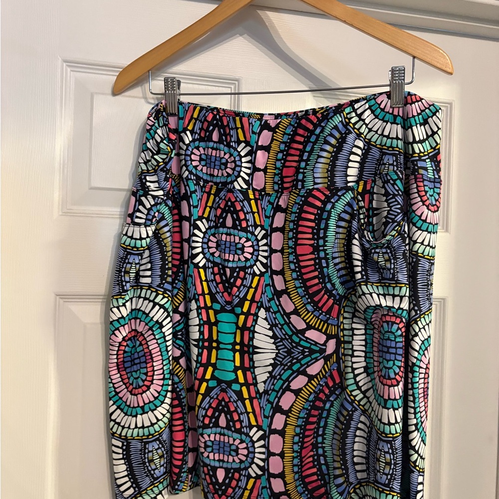 Tribal Colorful Geometric Patterned Skirt 3x with pockets